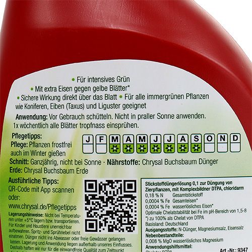 Artikel Chrysal Blattdünger Buchsbaum Grün 500ml