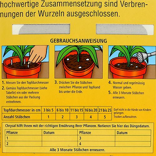 Floristik21 Chrysal Düngestäbchen Grünpflanzen (24St.)