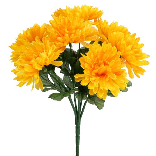Floristik21 Chrysantheme Gelb mit 7 Blüten