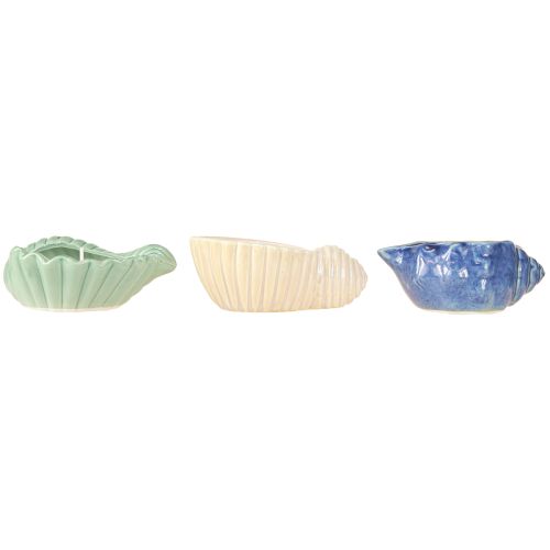 Artikel Citronella Kerze Muschel Keramik Outdoor Kerze 14cm 3St - Maritim, Anti-Mücken, Sommer-Deko