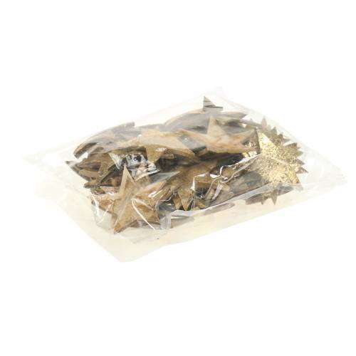 Floristik21 Kokos Stern Gold 5cm 50St zum Basteln und aufkleben Adventskranz