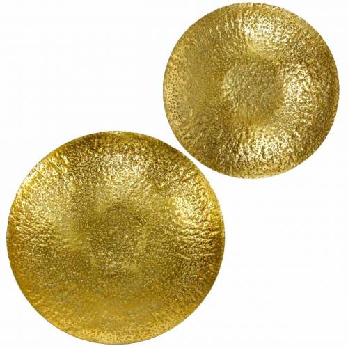 Floristik21 Goldene Dekoschale Metall Ø35/46cm 2er-Set