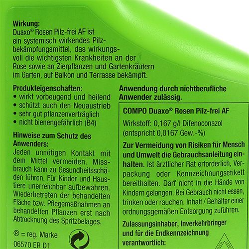 Floristik21 Compo Duaxo Rosen Pilzfrei AF Fungizid 750ml