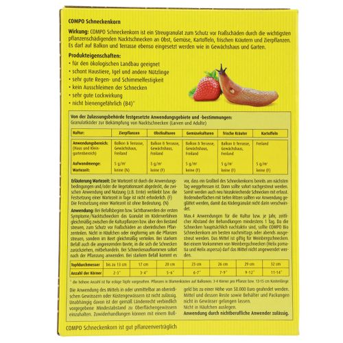 Artikel Compo Schneckenkorn Schneckenköder Granulat 550g