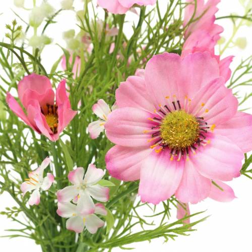 Floristik21 Cosmea und Schleierkraut im Bund Künstlich Rosa Sortiert 42cm