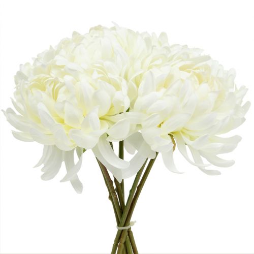 Deko Chrysantheme Strauß Weiß 28cm 6 St