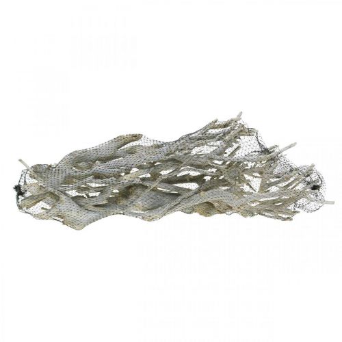 Dekozweige Currybusch, Weihnachtsdeko, Advent, Naturdeko Golden, Weiß gewaschen L25–30cm 500g