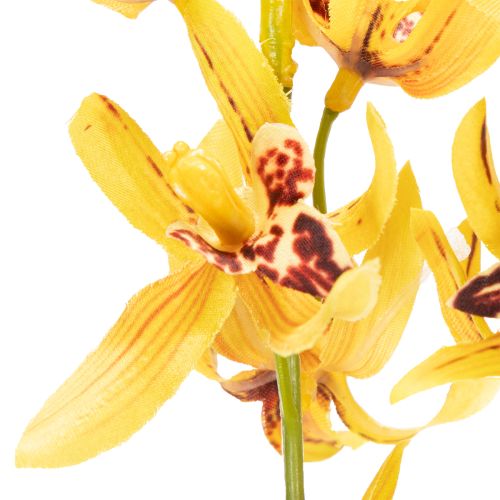 Artikel Künstlicher Cymbidium Blütenstiel 95cm Gelb-Grün-Bordeaux 2er Set für elegante Dekoration