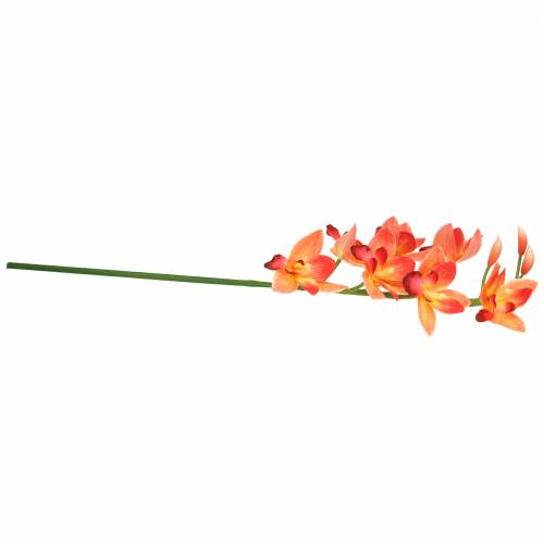 Floristik21 Orchidee Kunstblume Cymbidium Orange 74cm