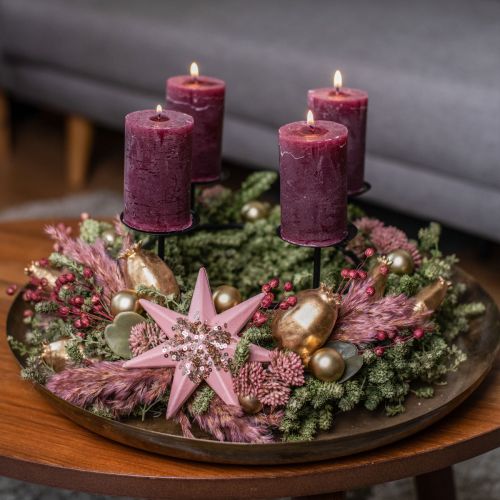 Floristik21 DIY Box Adventskranz Rot modern Trockenkranz Advent Ø34cm
