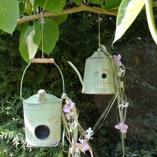 Vogelhaus Ölkännchen Antik Grün Ø16cm H20cm