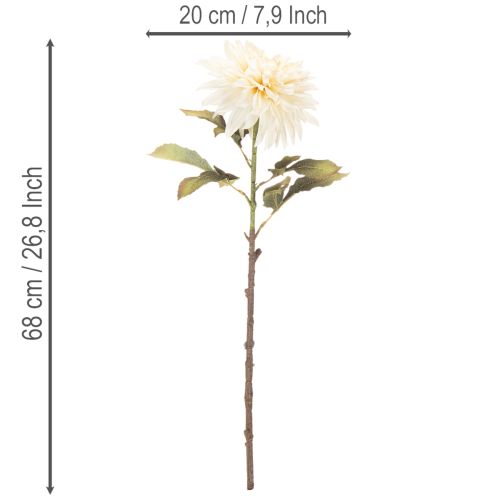 Künstliche Dahlienblume 68cm Cremeweiß für Innenraumdekoration | Floristik21.de