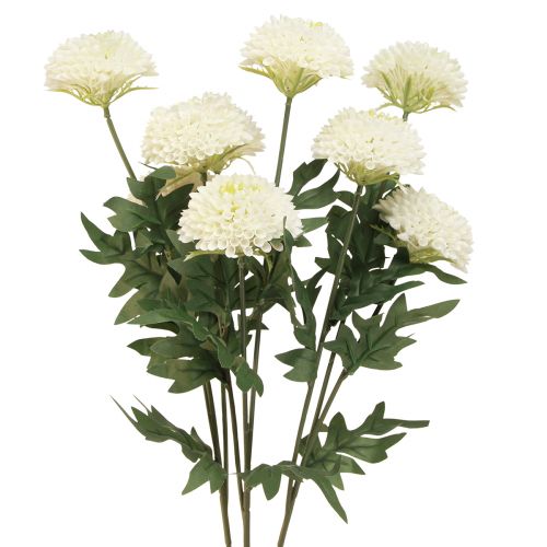 Kunstdahlien Weiß Deko-Blumen Echtwirkend für Floristik L64cm 3er-Set