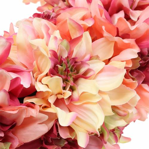 Artikel Dahlienblütenkranz Rosa, Creme Ø42cm