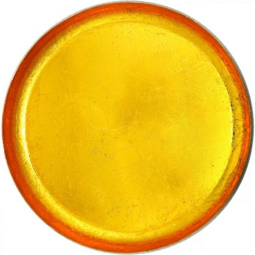 Dekoschale Metall rund Goldenes & silbernes Tablett Ø36,5cm