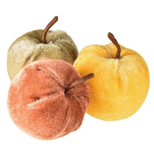 Deko Äpfel Stoff Samt Braun Gelb Herbstdeko Tischdeko 12 St.