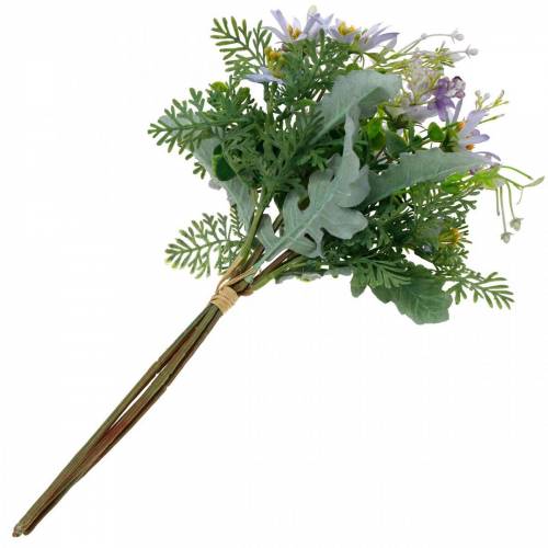 Floristik21 Deko-Blumenstrauß, Seidenblumen Lila, Frühlingsdeko, Künstliche Astern Nelken und Eukalyptus
