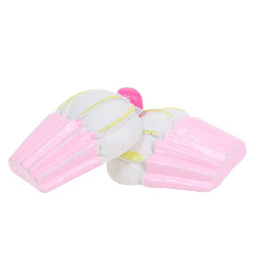 Miniatur Deko-Cupcakes Rosa, Weiß 2,5cm 60St