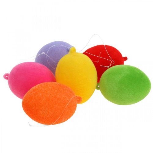 Artikel Deko-Eier beflockt bunt 4cm 18 St