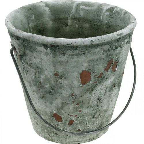 Deko-Eimer, Blumenkübel, Keramikeimer Antik-Optik Ø19,5cm H19cm