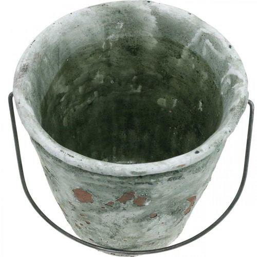 Deko-Eimer, Blumenkübel, Keramikeimer Antik-Optik Ø19,5cm H19cm