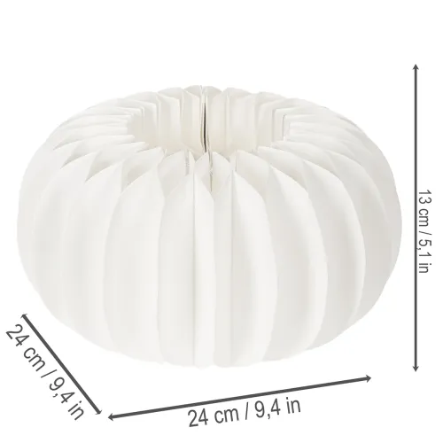 Wabenpapier Kürbis Rund Weiß 24 cm mit Vertiefung 4 Stück | Floristik21.de