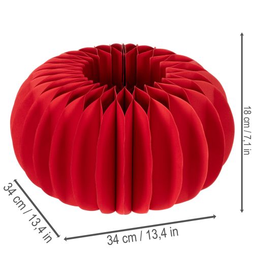 Wabenpapier Kürbis-Deko 34 cm Rot, Set 2 Stück | Floristik21.de