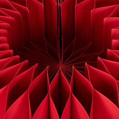 Wabenpapier Kürbis-Deko 34 cm Rot, Set 2 Stück | Floristik21.de