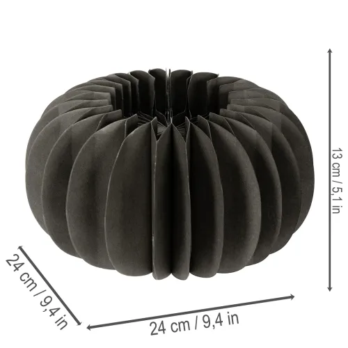 Wabenpapier Kürbis Dekoring 24cm Dunkelgrau 4 Stück | Floristik21.de