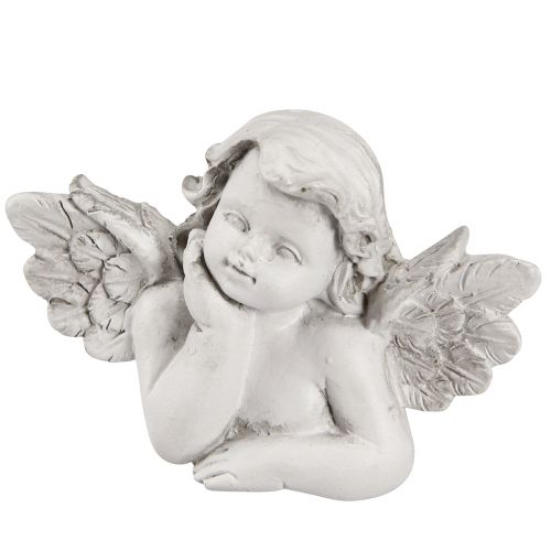 Artikel Zarte Deko-Engel in Grau, Grabschmuck Polyresin, 7,5×5cm, 6er-Set für Trauerfloristik und Gedenkstätten