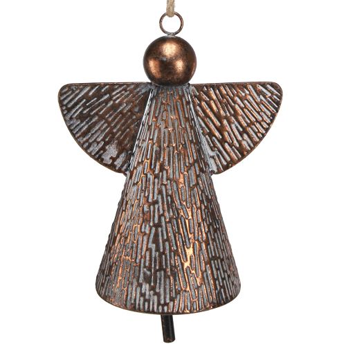 Artikel Deko Engel Metall Glocke Bronze Weiß Natur Vintage-Flair 21x13,5x24cm