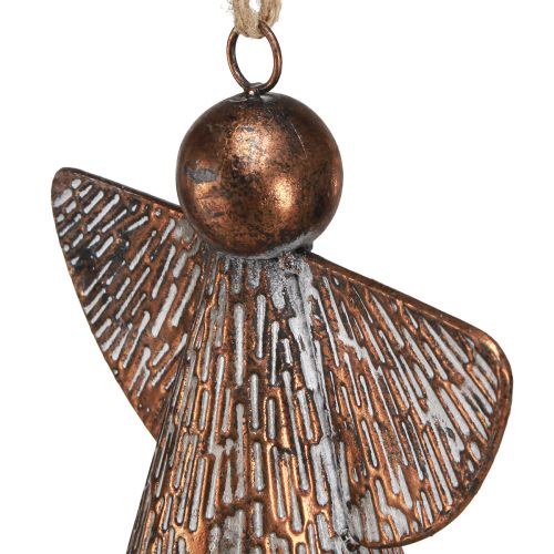 Artikel Deko Engel Metall Glocke Bronze Weiß Natur Vintage-Flair 21x13,5x24cm