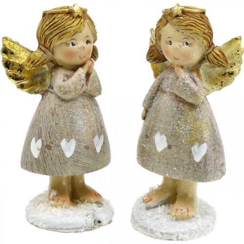 Floristik21 Deko Engel Weihnachtsengel Engelsfigur Engelpaar H10cm 2St