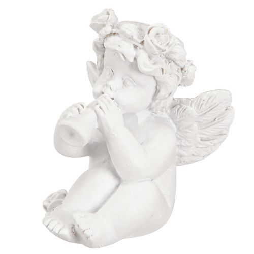 Artikel Deko Engel mit Herz Grabschmuck Weiß Polyresin 5cm 6er-Set