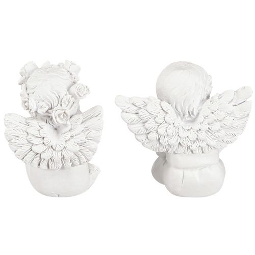 Artikel Deko Engel mit Herz Grabschmuck Weiß Polyresin 5cm 6er-Set