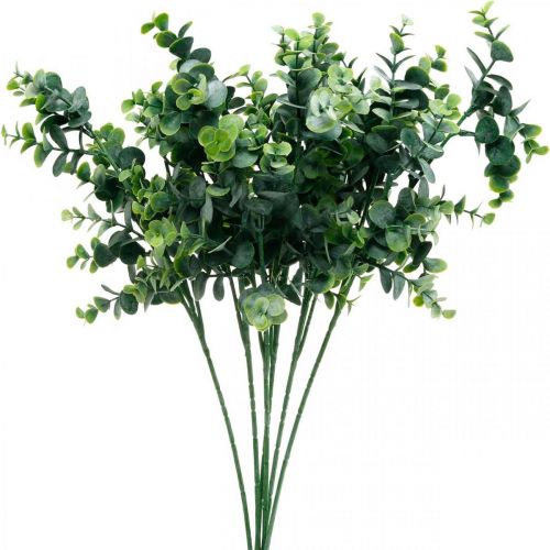 Floristik21 Deko-Eukalyptuszweig Dunkelgrün Künstlicher Eukalyptus Künstliche Grünpflanzen 6St