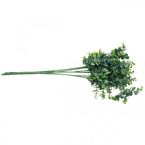 Floristik21 Deko-Eukalyptuszweig Dunkelgrün Künstlicher Eukalyptus Künstliche Grünpflanzen 6St