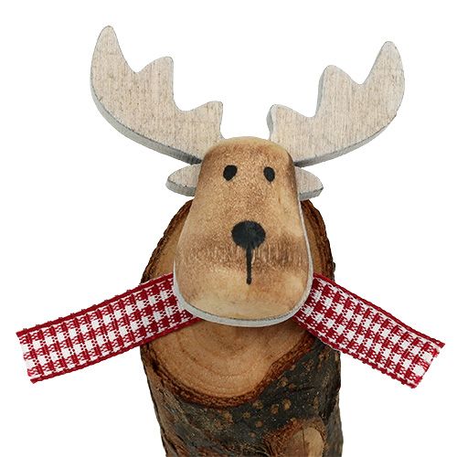 Floristik21 Elch aus Holz mit Schal 8,5cm 6 St