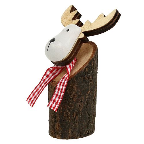 Floristik21 Elch aus Holz mit Schal 8,5cm 6 St