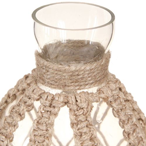 Artikel Deko Flasche Glas Makramee Vase Ø10cm H27cm Wohnaccessoire