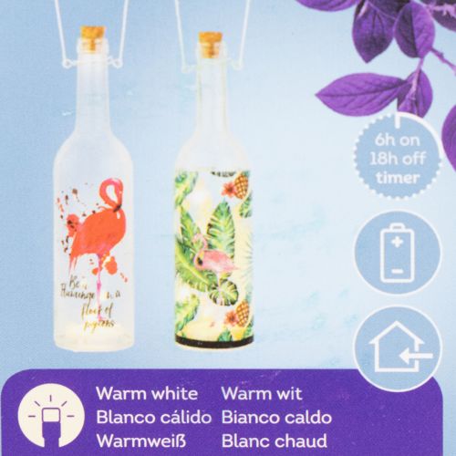 Deko-Flasche LED Flamingo 37,5cm Warmweiß 2St | Floristik21.de
