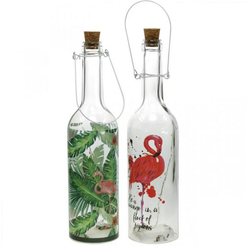 Deko-Flasche LED Flamingo 37,5cm Warmweiß 2St