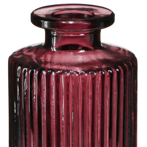 Artikel Mini-Vasen Set Glas Retro Berry H13cm – Charmante Tischdeko & Fensterbank-Schmuck, 6er-Pack