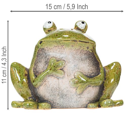 Dekorationsfigur Keramik Frosch 15,5cm Innen- und Außenbereich | Floristik21.de