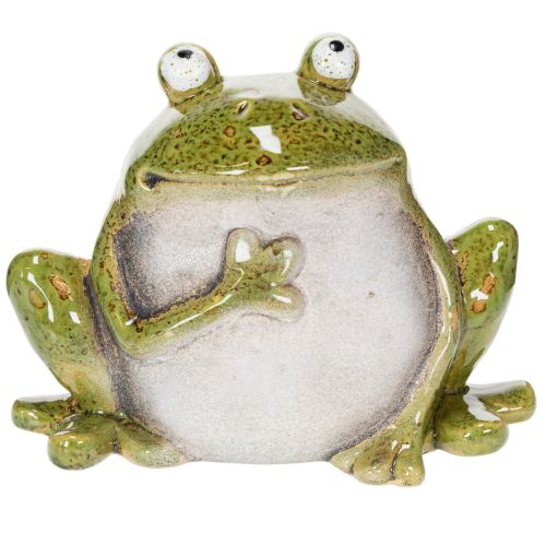 Dekorationsfigur Keramik Frosch 15,5cm Innen- und Außenbereich | Floristik21.de
