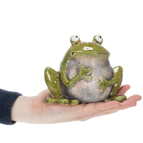 Dekorationsfigur Keramik Frosch 15,5cm Innen- und Außenbereich | Floristik21.de