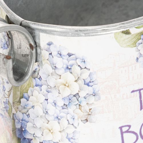 Deko Gießkanne Hortensie Metall Vintage Blumen 30x11x14,5cm | Floristik21.de