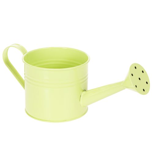Deko Gießkanne Set in Pastell Lachs, Grün, Gelbgrün - Metall Übertopf Ø11cm H10cm 8 Stück | Floristik21.de