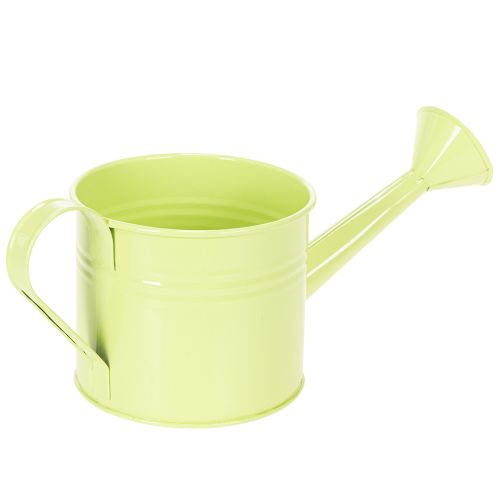 Deko Gießkanne Set in Pastell Lachs, Grün, Gelbgrün - Metall Übertopf Ø11cm H10cm 8 Stück | Floristik21.de