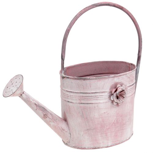 Floristik21 Deko Gießkanne aus Metall Rosa L33cm B12cm H29cm